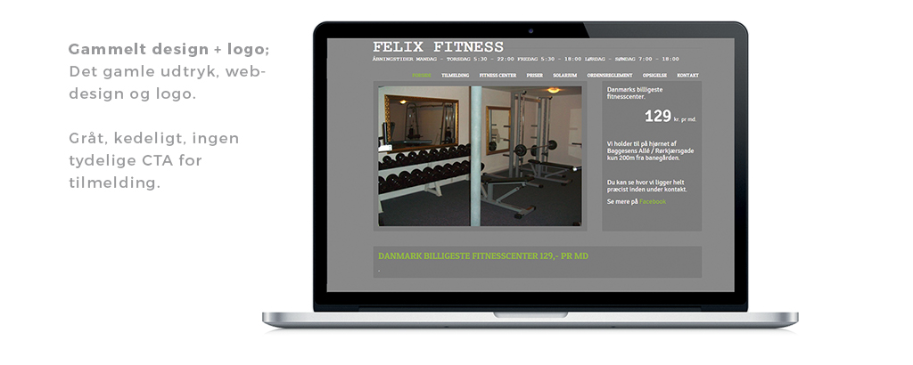 Redesign af Felix Fitness - old web