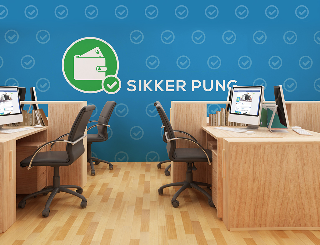 Sikkerpung design af tapet