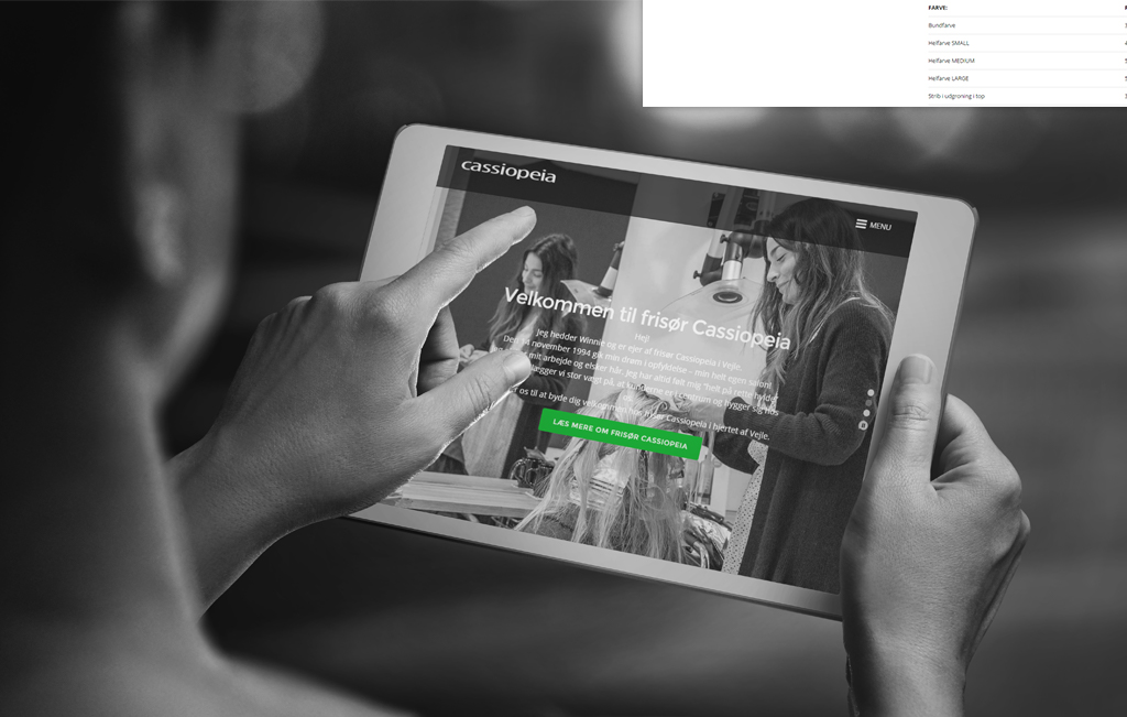 Responsiv hjemmeside Cassiopeia - tablet