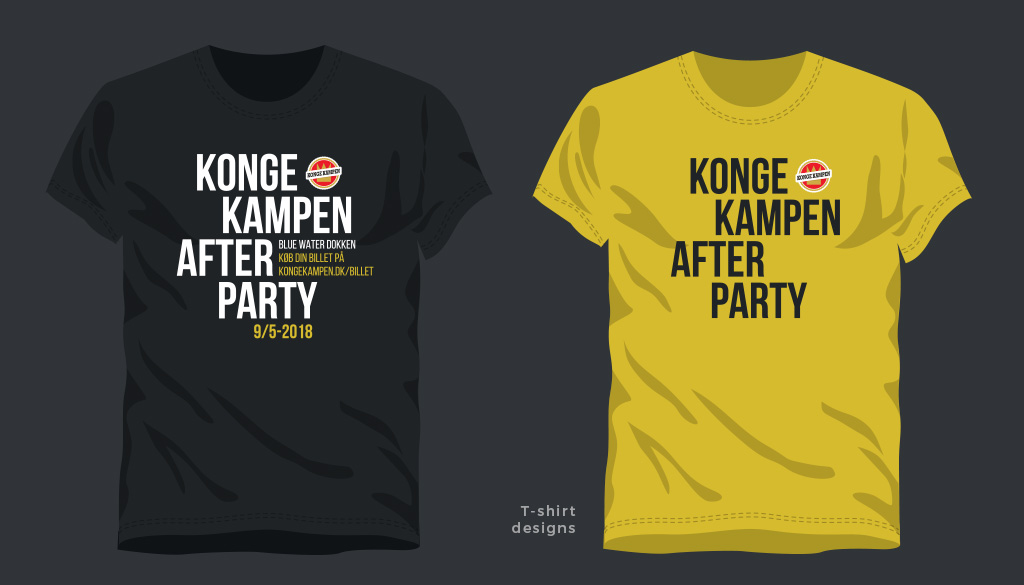Kongekampen Afterparty - design af t-shirts