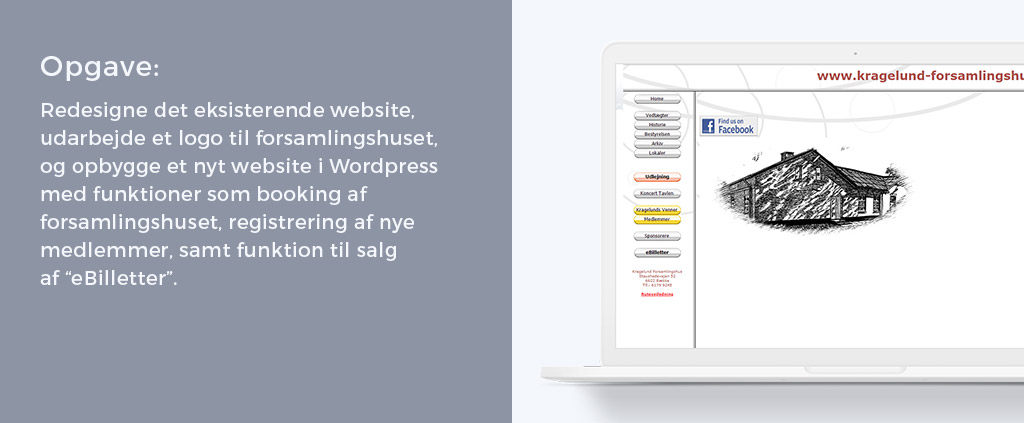 Redesign af webdesign - gammelt design