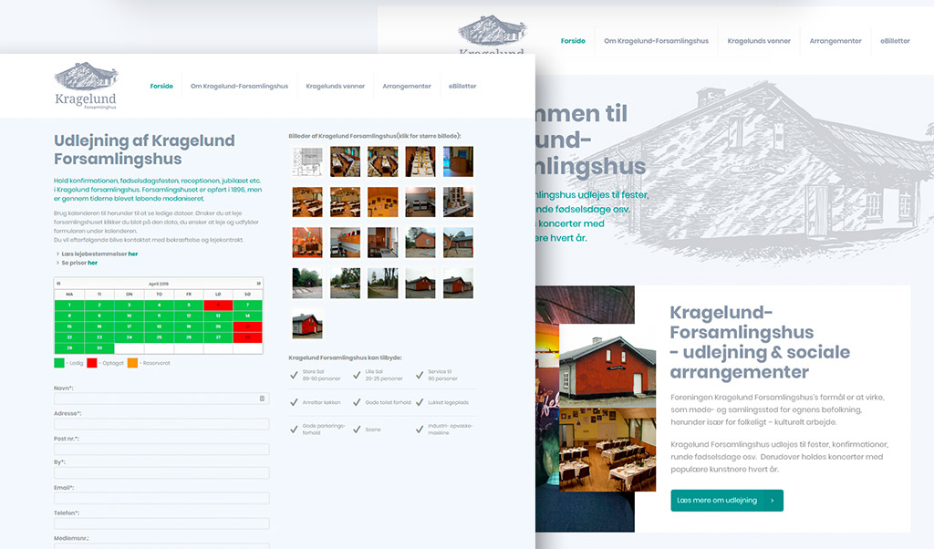 Redesign af Kragelund Forsamlingshus's hjemmeside