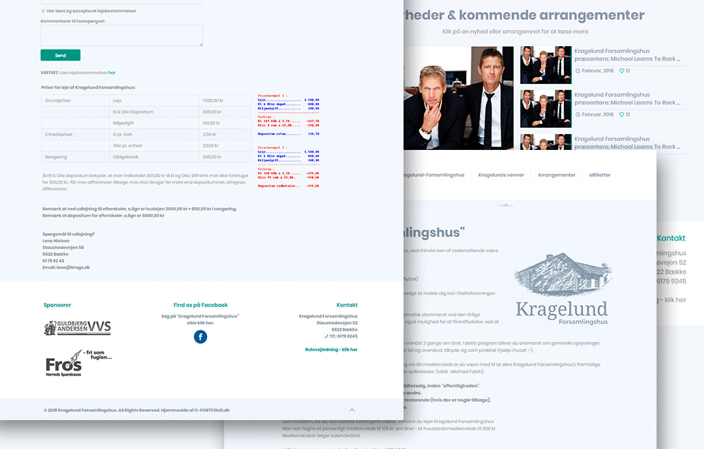 Redesign af Kragelund Forsamlingshus's hjemmeside