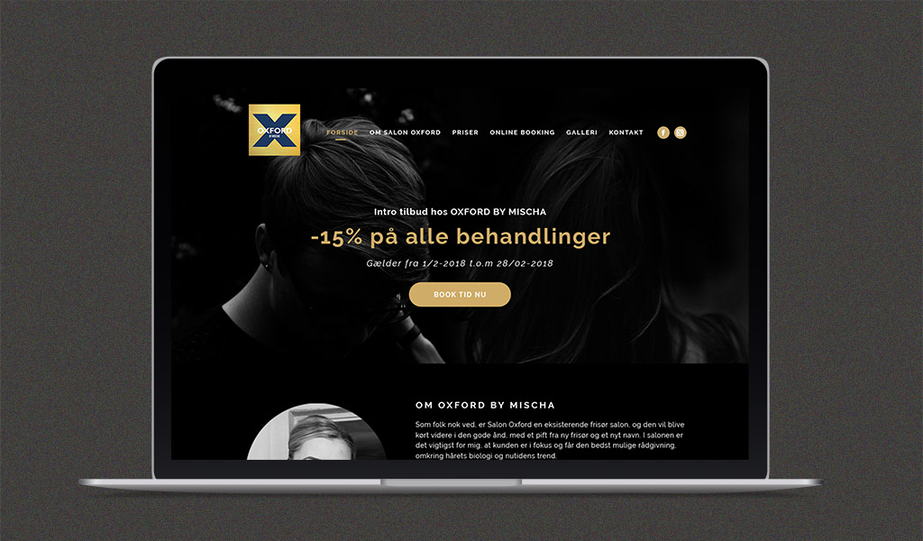 Hjemmeside til frisør - Salon Oxford by Mischa